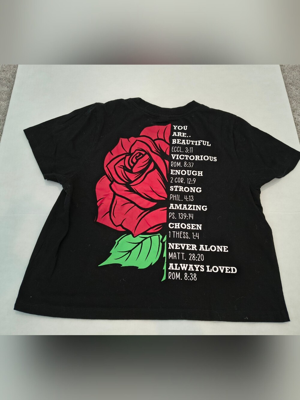 Rose Bible Verses Positive Affirmation T‑Shirt - Inspirational Text